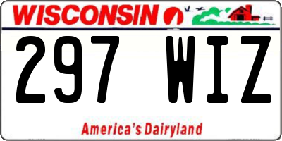 WI license plate 297WIZ