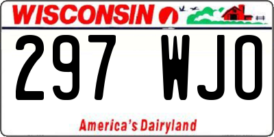 WI license plate 297WJO