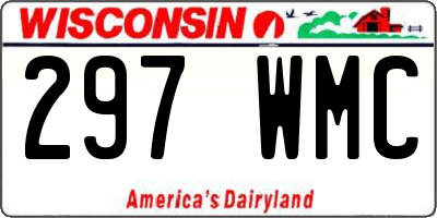 WI license plate 297WMC