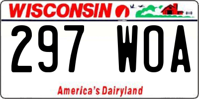 WI license plate 297WOA