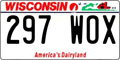 WI license plate 297WOX