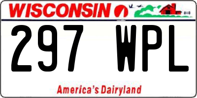 WI license plate 297WPL