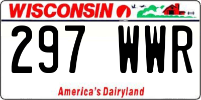 WI license plate 297WWR