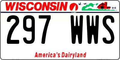 WI license plate 297WWS