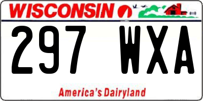 WI license plate 297WXA