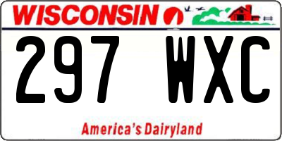 WI license plate 297WXC