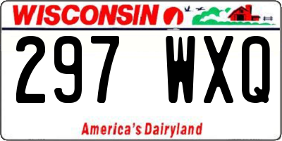 WI license plate 297WXQ