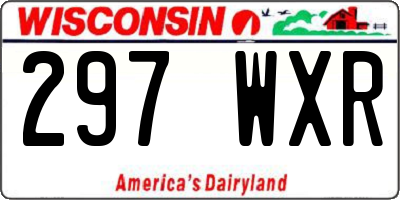 WI license plate 297WXR