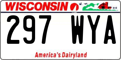 WI license plate 297WYA