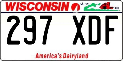 WI license plate 297XDF