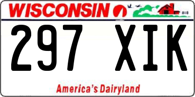 WI license plate 297XIK