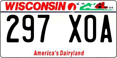 WI license plate 297XOA