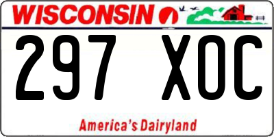 WI license plate 297XOC