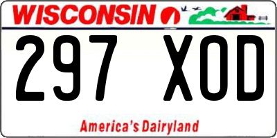 WI license plate 297XOD