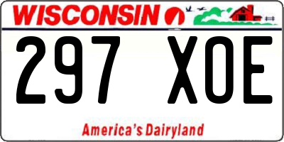WI license plate 297XOE