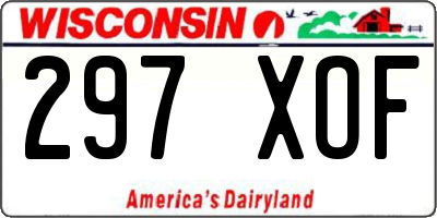 WI license plate 297XOF