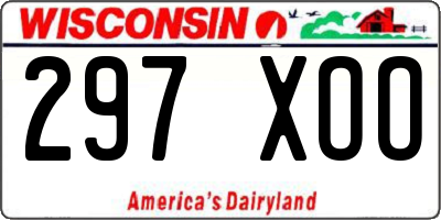 WI license plate 297XOO