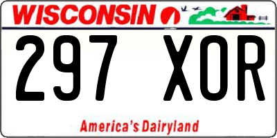 WI license plate 297XOR