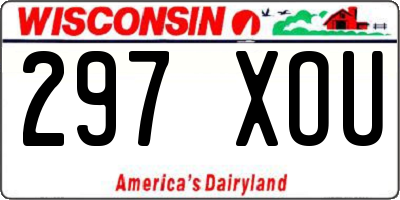 WI license plate 297XOU