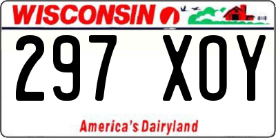 WI license plate 297XOY