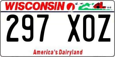 WI license plate 297XOZ