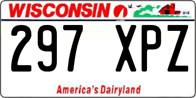 WI license plate 297XPZ
