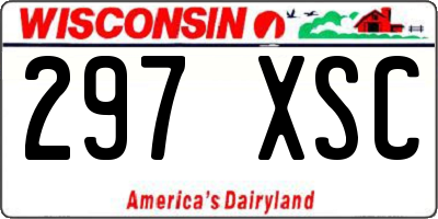 WI license plate 297XSC