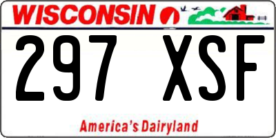 WI license plate 297XSF