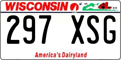 WI license plate 297XSG