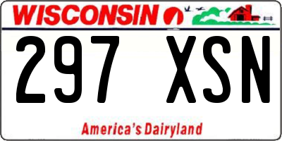 WI license plate 297XSN