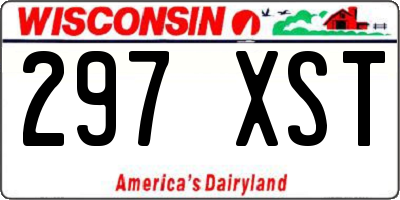 WI license plate 297XST