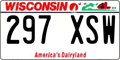 WI license plate 297XSW