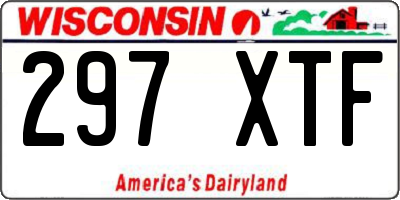 WI license plate 297XTF