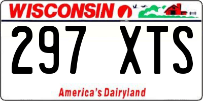 WI license plate 297XTS