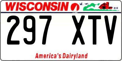 WI license plate 297XTV