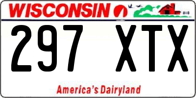 WI license plate 297XTX