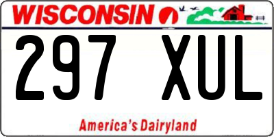 WI license plate 297XUL
