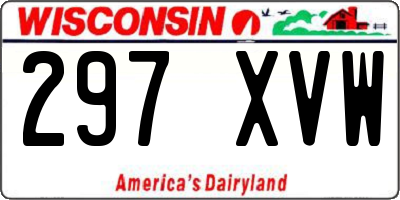 WI license plate 297XVW