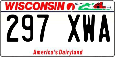 WI license plate 297XWA