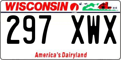 WI license plate 297XWX