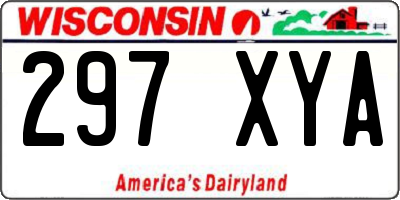 WI license plate 297XYA