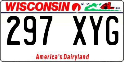 WI license plate 297XYG