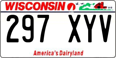 WI license plate 297XYV