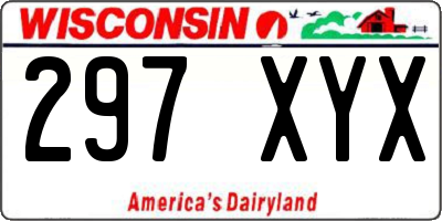 WI license plate 297XYX