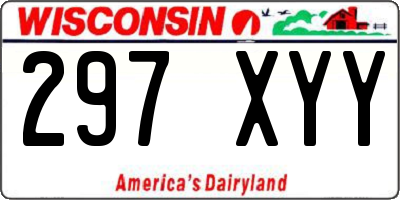 WI license plate 297XYY