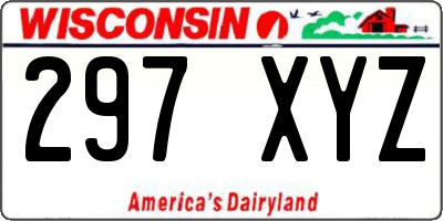 WI license plate 297XYZ