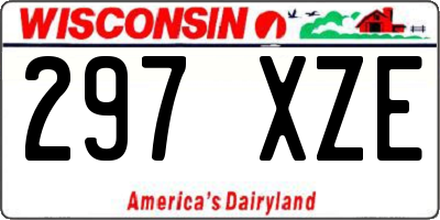 WI license plate 297XZE