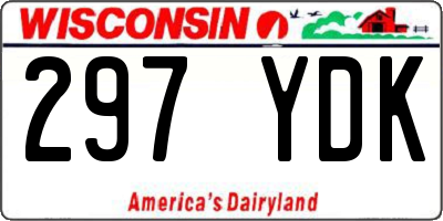 WI license plate 297YDK