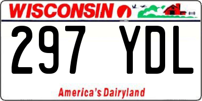 WI license plate 297YDL