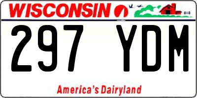 WI license plate 297YDM